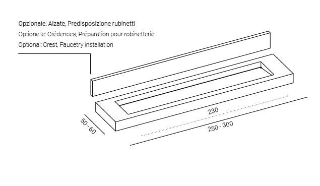 Прямоугольная подвесная раковина в Scene® Hidrobox TITAN ARCH-00131050 - Вид №2