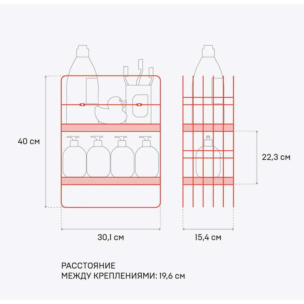 Полка для ванной ЧМЗ Меконг 510-002-01 прямоугольная две полки 30.1x15.4x40 см цвет черный 83402843 STLM-2121690 - Вид №7