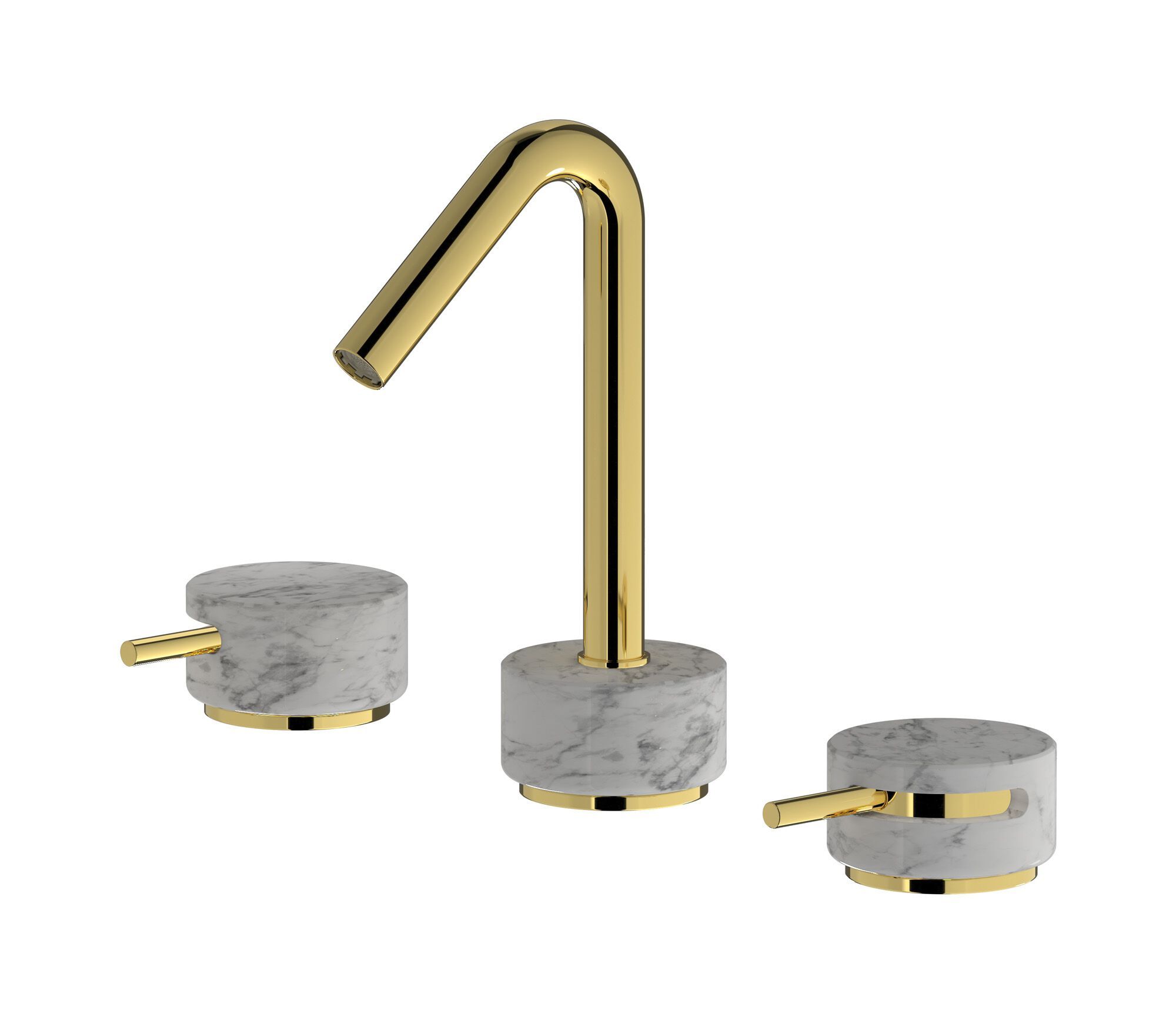 Смеситель для раковины с 3 отверстиями для мраморной столешницы с автоматическим сливом IB мрамор + мрамор Elle ARCH-00040657 - Вид №10