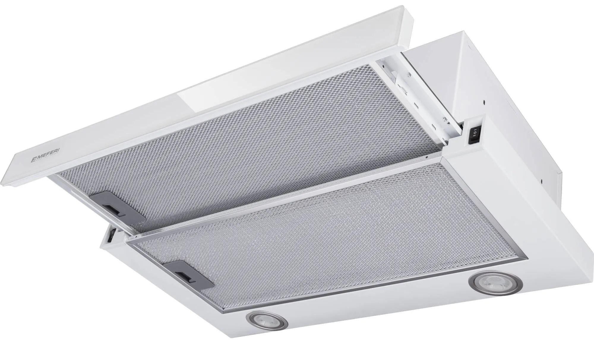 9168672 Вытяжка телескопическая Meferi SLIDEBOX60WH GLASS ULTRA белый/белый STDN-0017073 - Вид №2