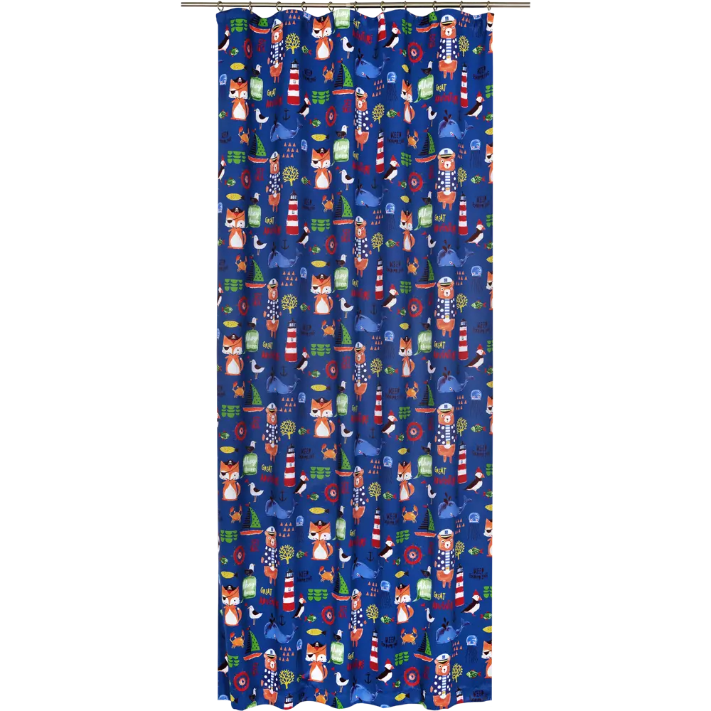 Штора на ленте «Пираты» 145х260 см цвет синий SEASONS STLM-2211762