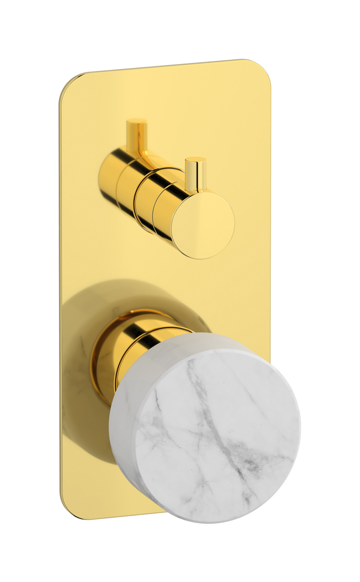 Внешние части встроенного в стену смесителя на 3 потребителя WE ARE IB mr312oo_1 Gold Marmo