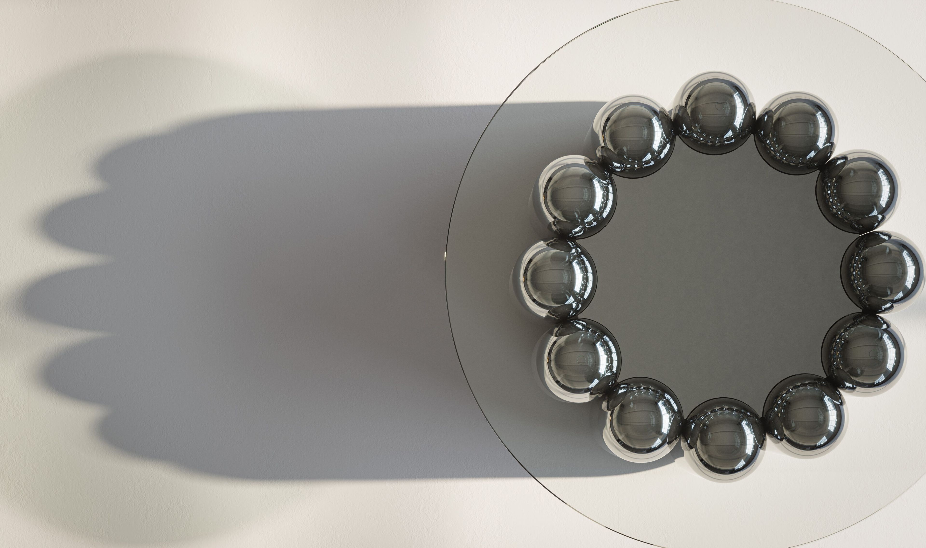 Низкий круглый журнальный столик из стали и стекла Cameron Design House ARCH-00012702 - Вид №3