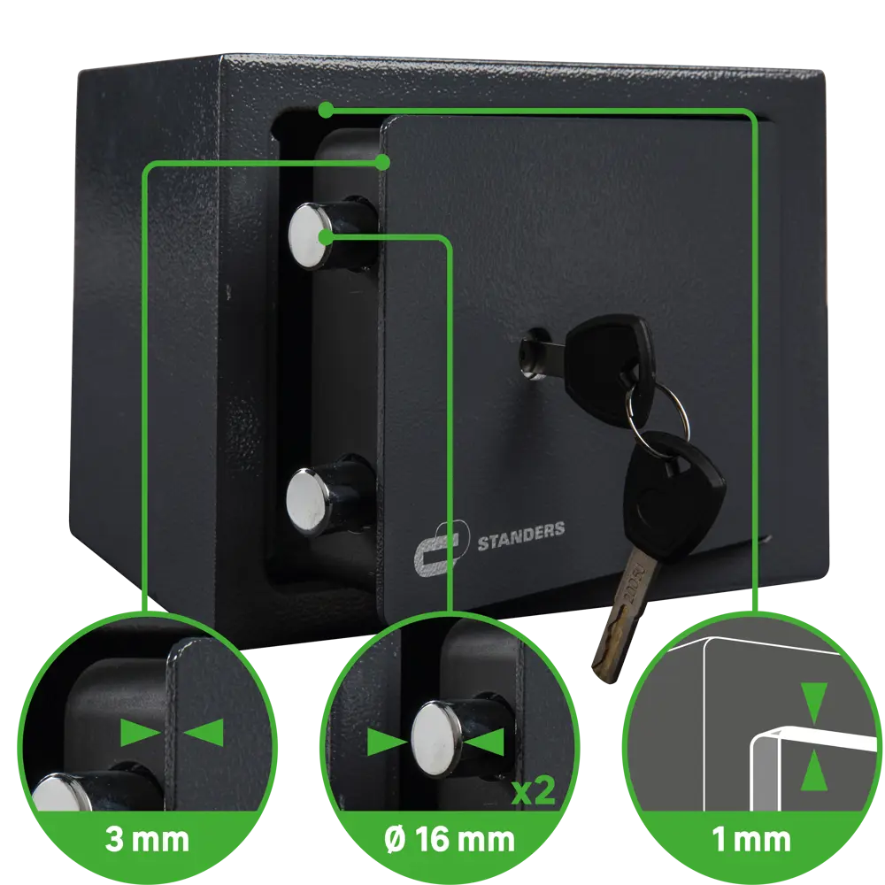 Сейф Standers 4 л ключевой замок 20x15x15 см сталь STLM-2015324 - Вид №2