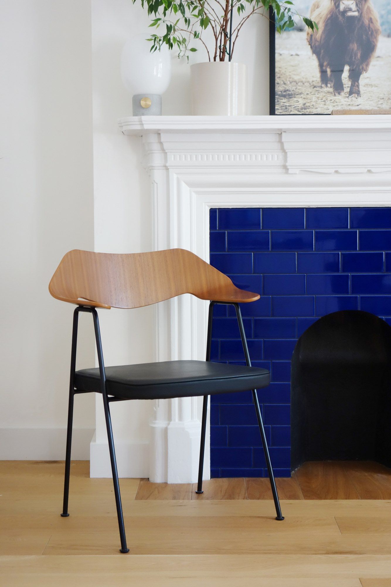 Стул с подлокотниками из кожи и шпона Case 675 ARCH-00046033 - Вид №30