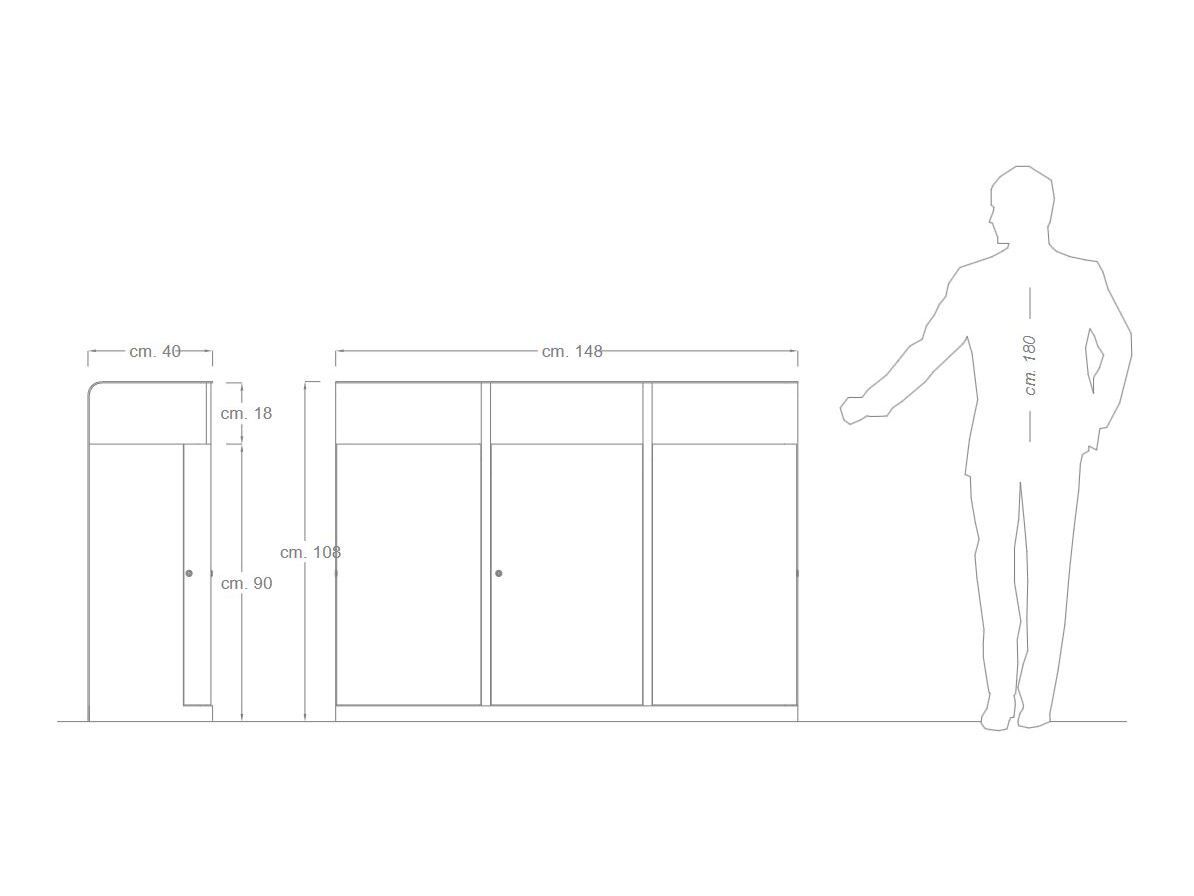 Корзина для мусора из оцинкованного листового металла для раздельного сбора DIMCAR GEO ARCH-00125747 - Вид №1