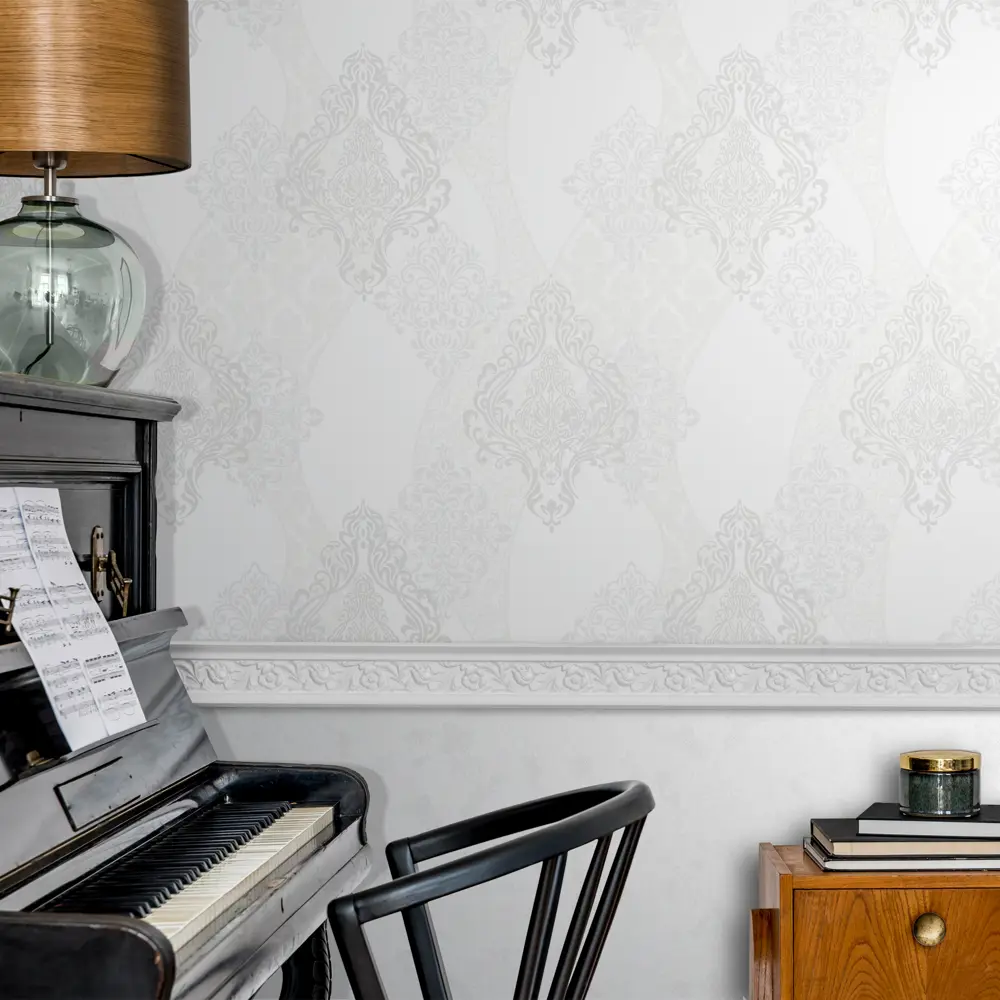 Обои флизелиновые Inspire Grace белоснежные 1.06 м White 0 STLM-2056695 - Вид №3