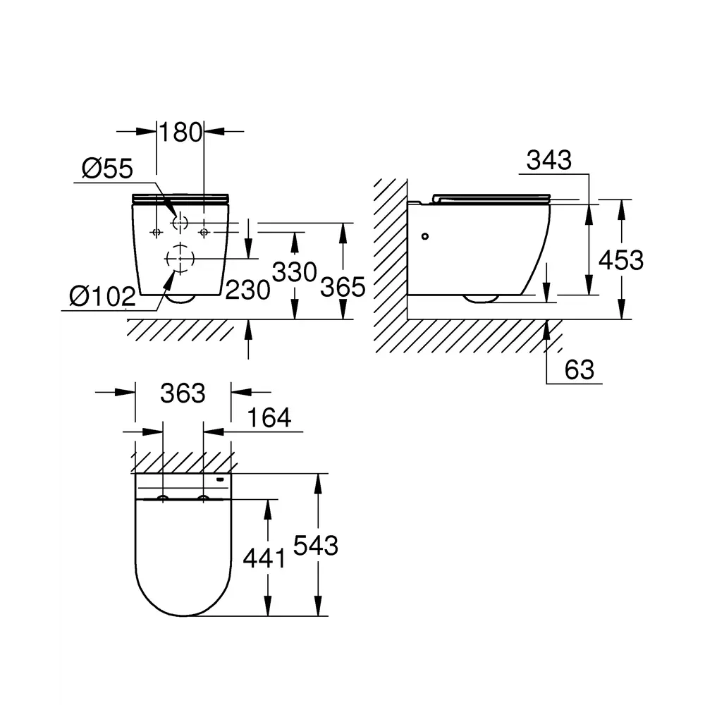Унитаз подвесной Grohe Start Loop Ceramic с сидением STLM-2059992 - Вид №4