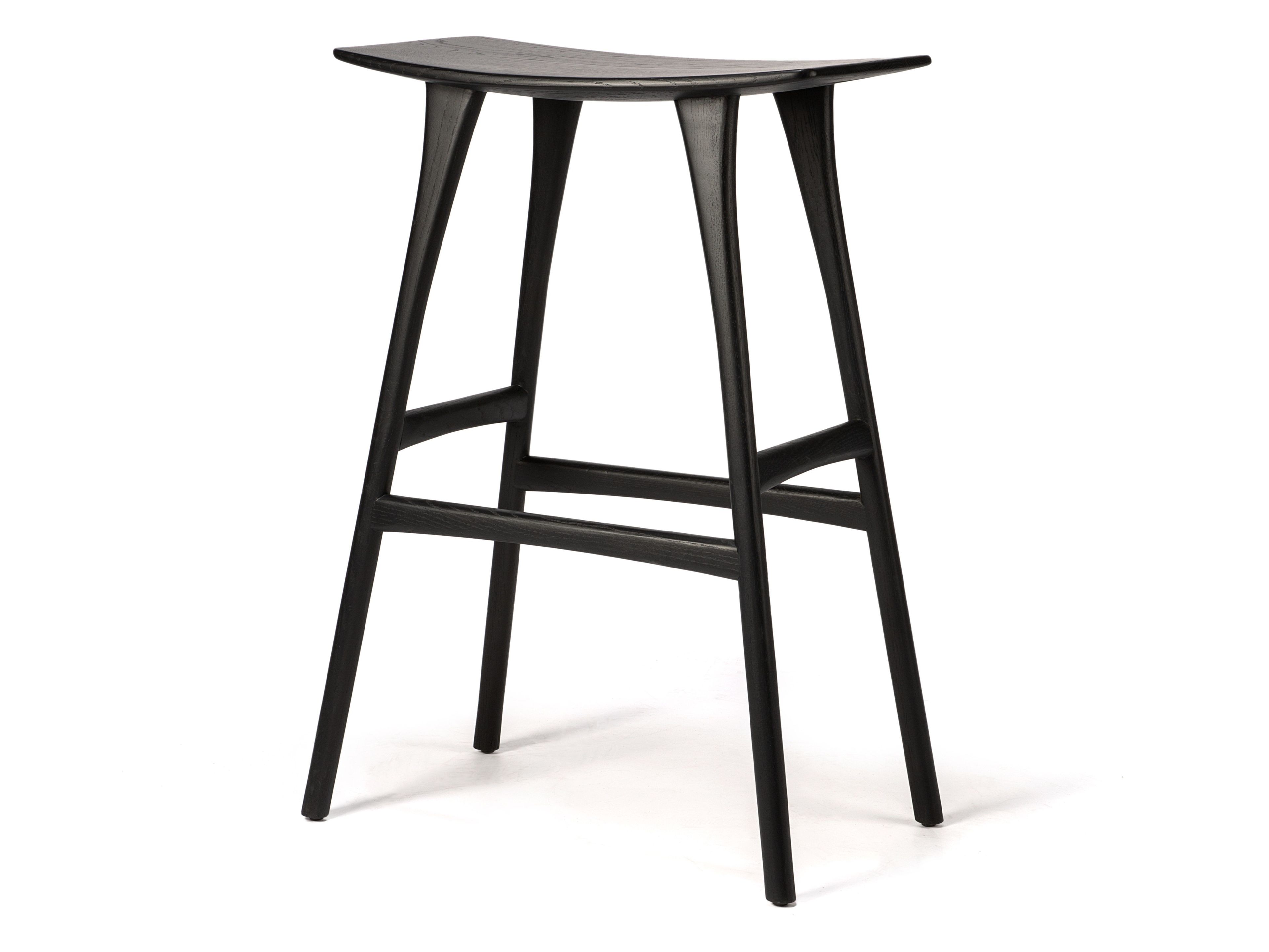 Высокий дубовый стул с подставкой для ног Ethnicraft кость ARCH-00000979 - Вид №2