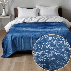 Покрывало Bouquet 240x260 см велсофт цвет темно-синий