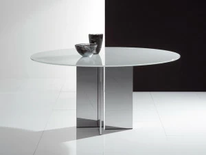 ACERBIS Круглый стеклянный стол со стальным основанием