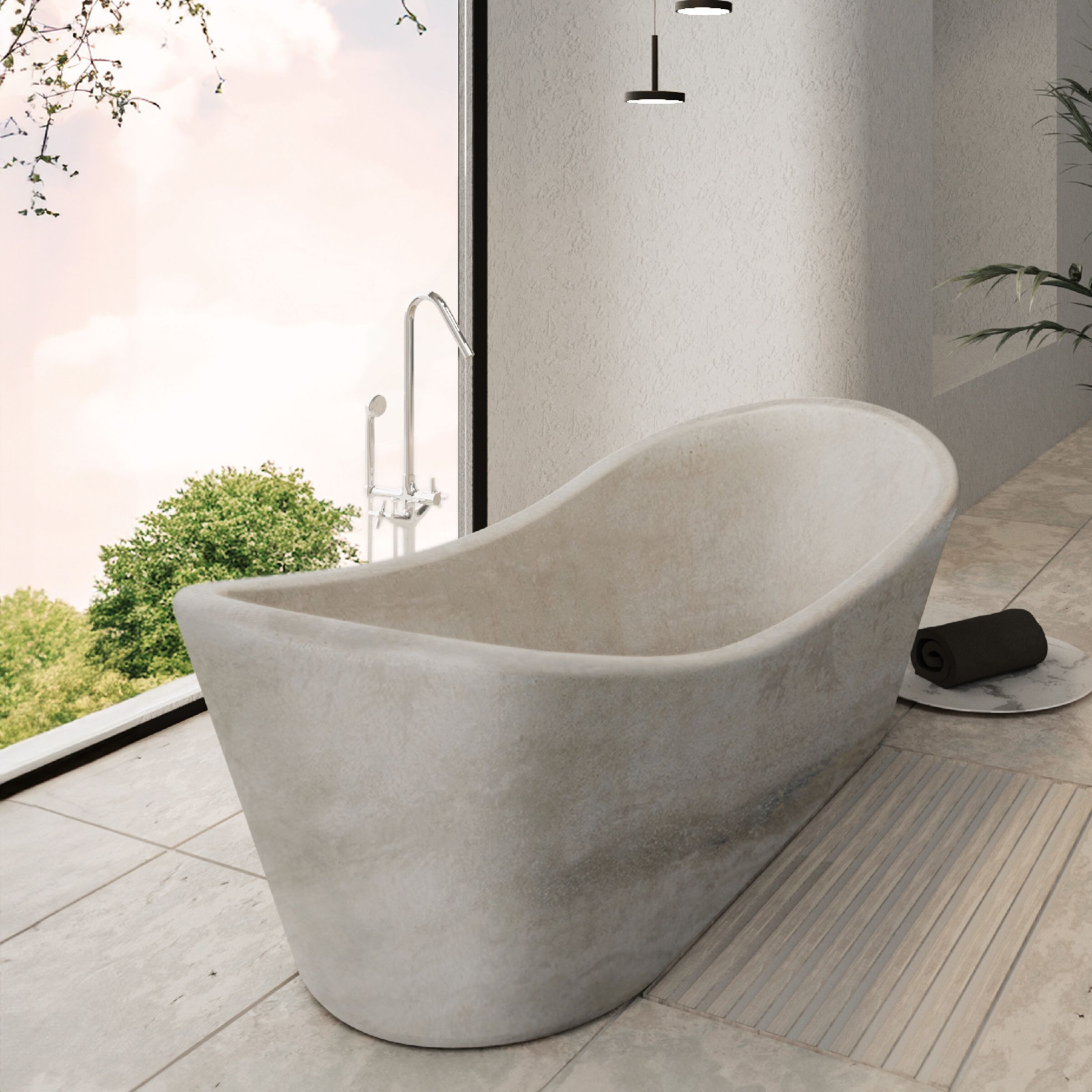 Ванна в центре комнаты из травертина VELTHA® Caresi ARCH-00026694 - Вид №2