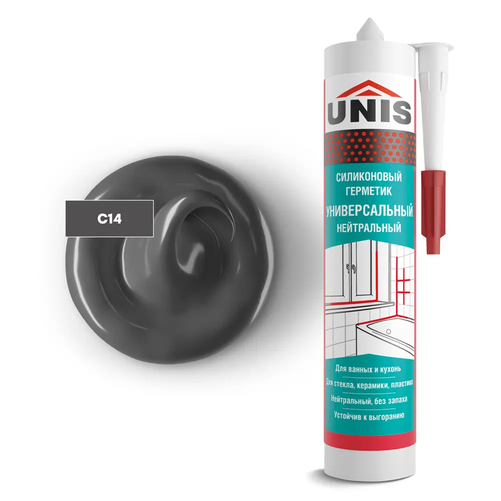Герметик силиконовый Unis UN-80 графит 300 мл Santreyd STLM-2124146 - Вид №1