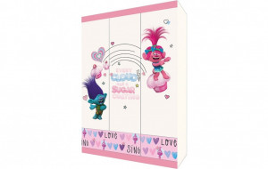 vpk-0001784.59 Шкаф трехсекционный Polini kids Fun 1360 Тролли, розовый ВПК (Тополь)