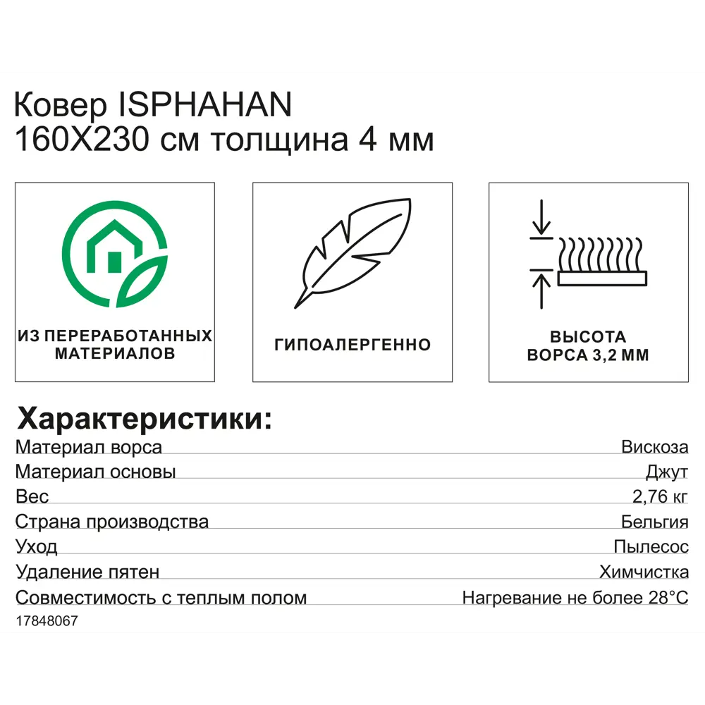 Ковер вискоза Isphahan 77945I 160x230 см цвет мультиколор DEVOS-CABY STLM-2054821 - Вид №7