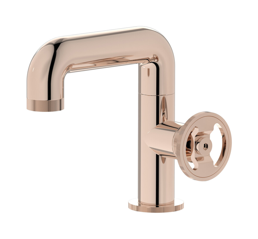 Смеситель для раковины на 1 отверстие в комплекте с донным клапаном WE ARE IB b1200rs Rose Gold Bold