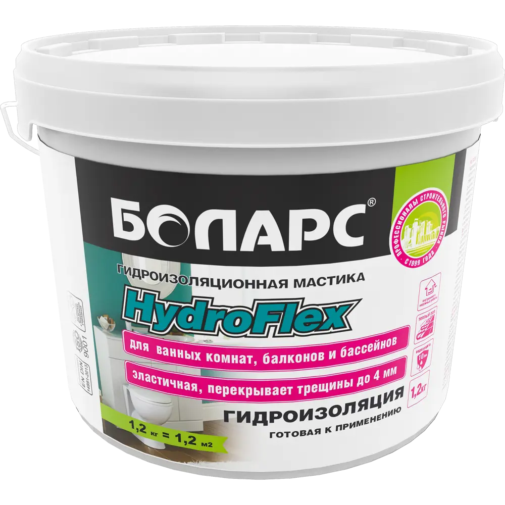 16843299 Гидроизоляция полимерная Боларс HydroFlex 1.2 кг STLM-0007206