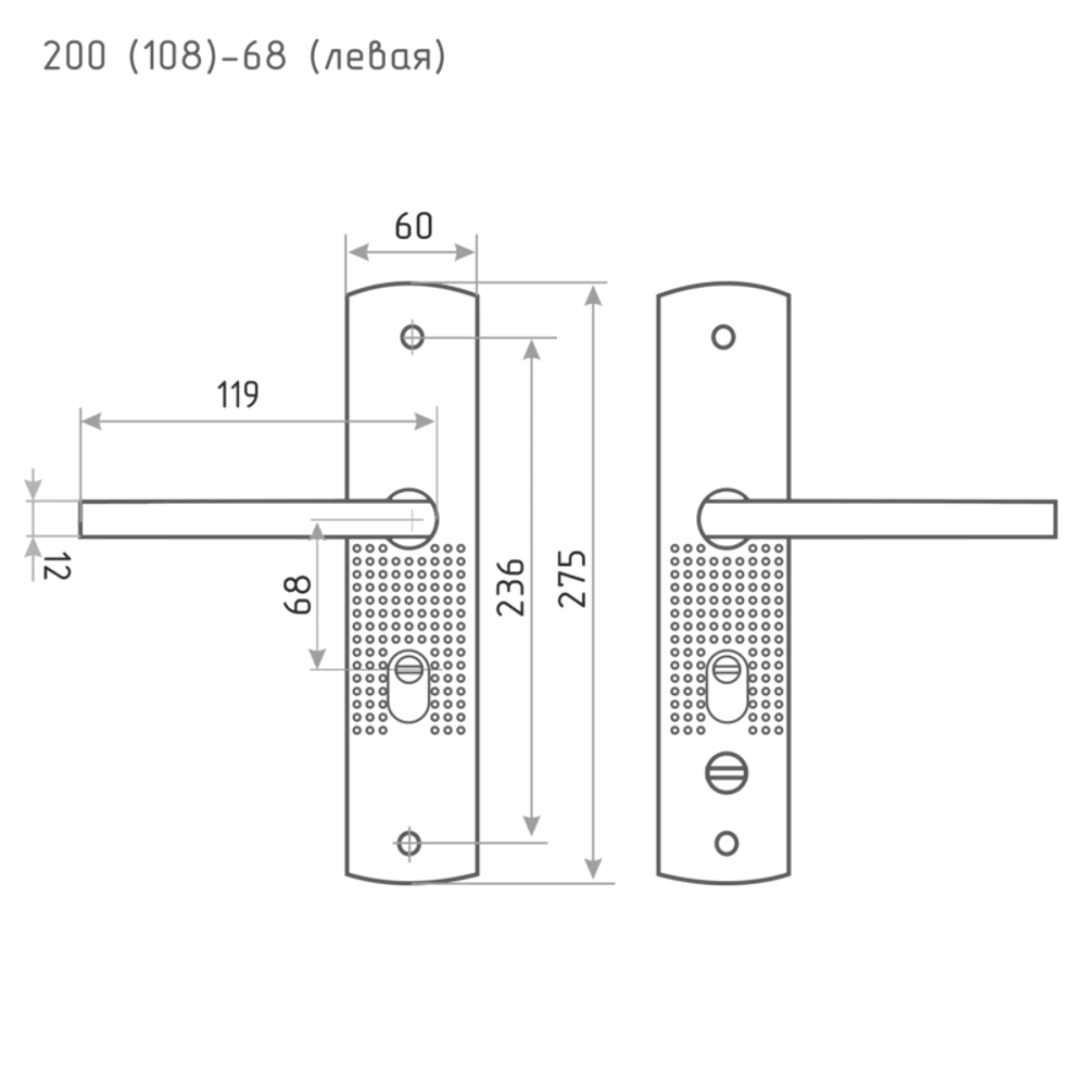 НОРА-М Ручка на планке для китайских дверей с автоматическим запиранием 85539450 STLM-1459698 - Вид №5