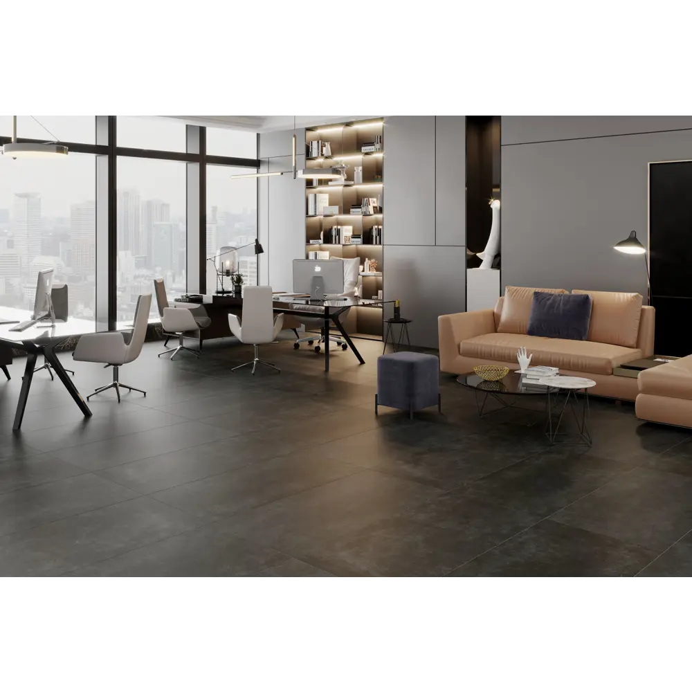 Керамогранит Concrete Anthra FP 120x60 мм 1.44 м² матовый цвет черный 89128901 STLM-2016410 Santreyd - Вид №1