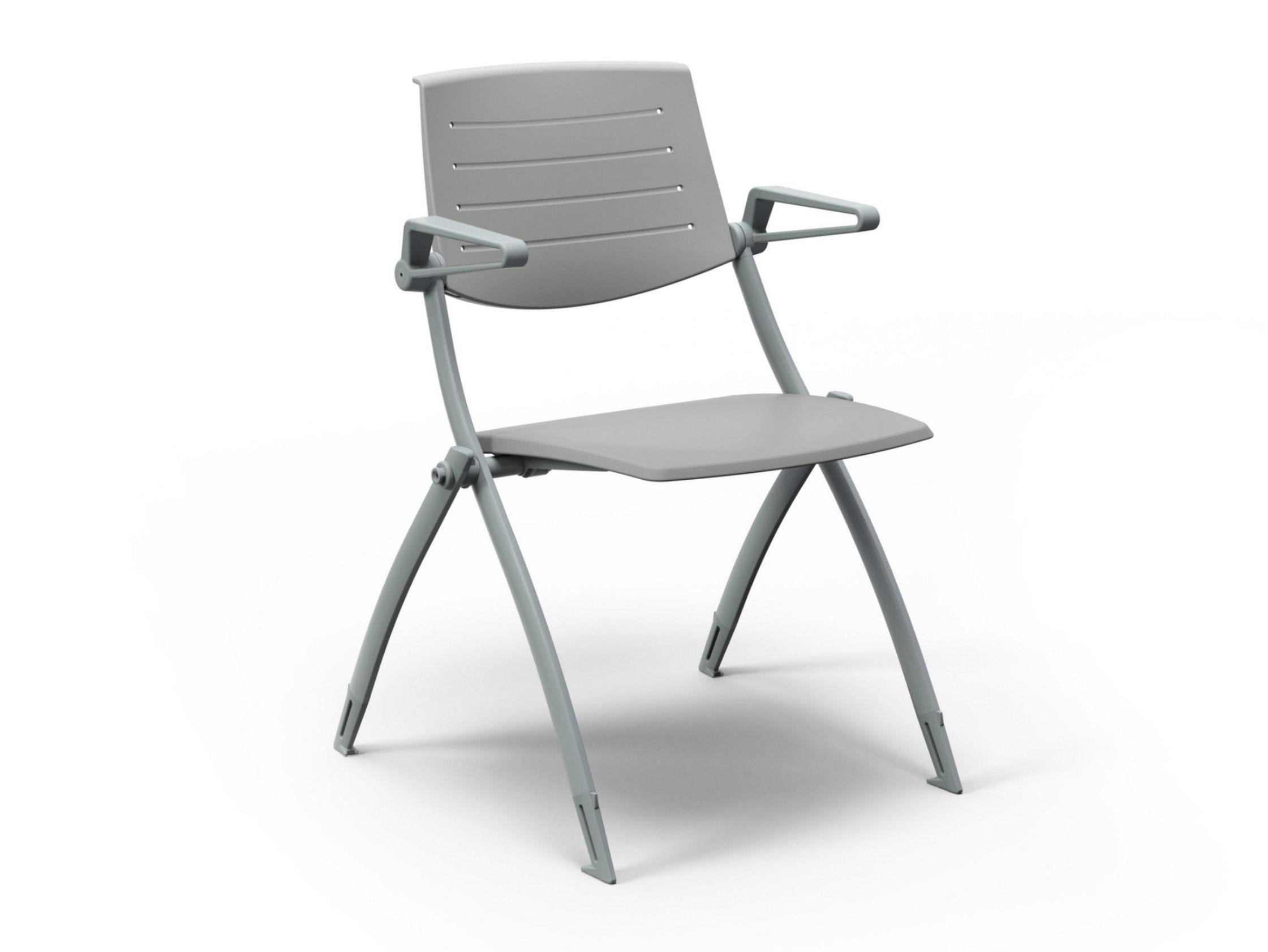 Пластиковый складной штабелируемый стул для конференций с подлокотниками FANTONI Seating system ARCH-00054022 - Вид №1