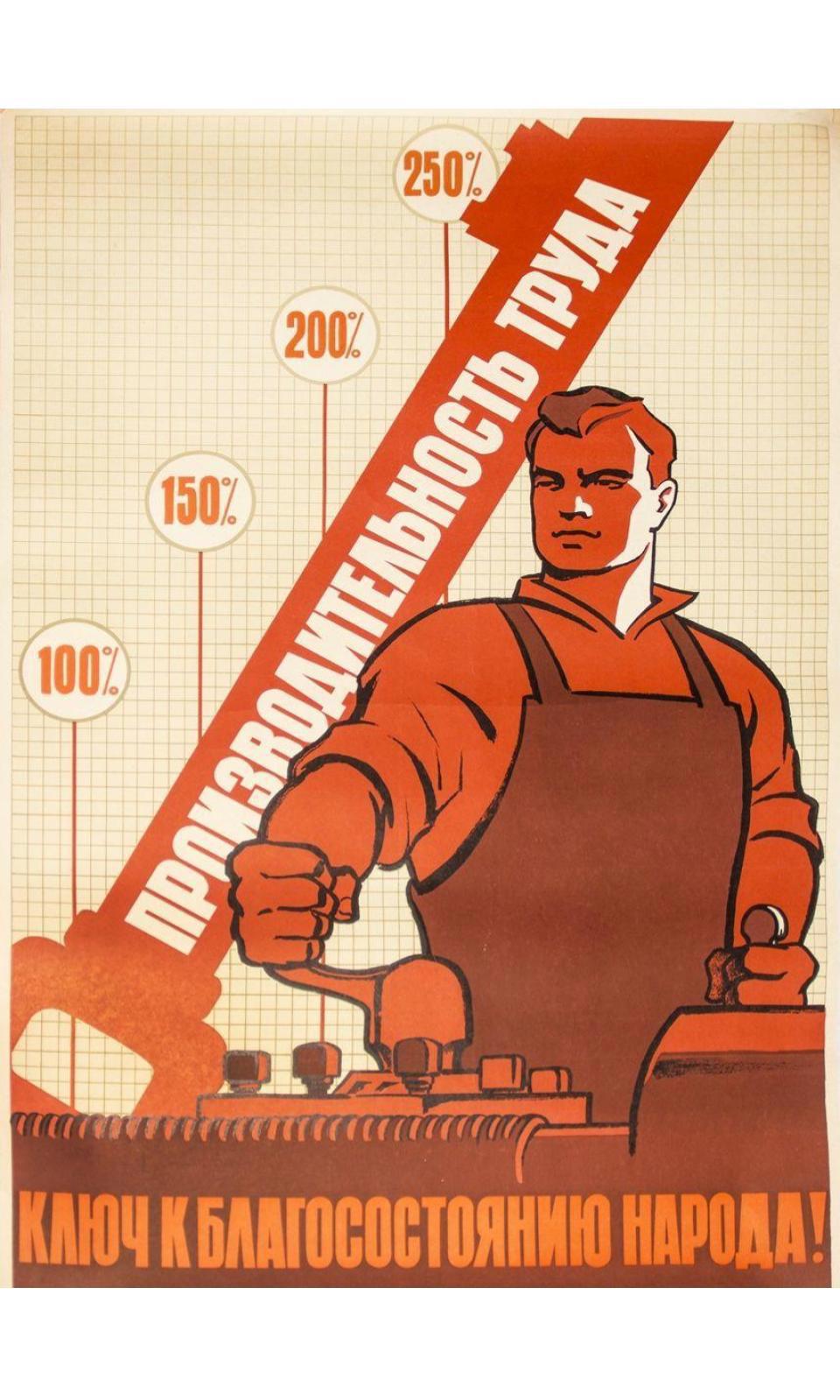 90269429 Постер Советские постеры - Производительность труда 60x90 см в раме STLM-0159172 ПРОСТОПОСТЕР