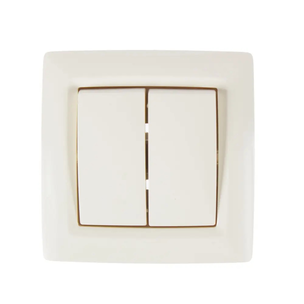 Выключатель встраиваемый Reone 2 клавиши, цвет слоновая кость STLM-2015846