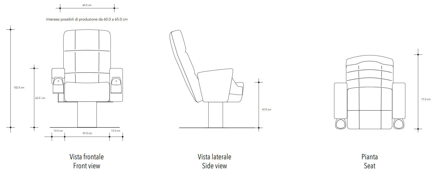 Тканевое кресло для кинотеатра CINEARREDO LOCARNO ARCH-00035006 - Вид №6