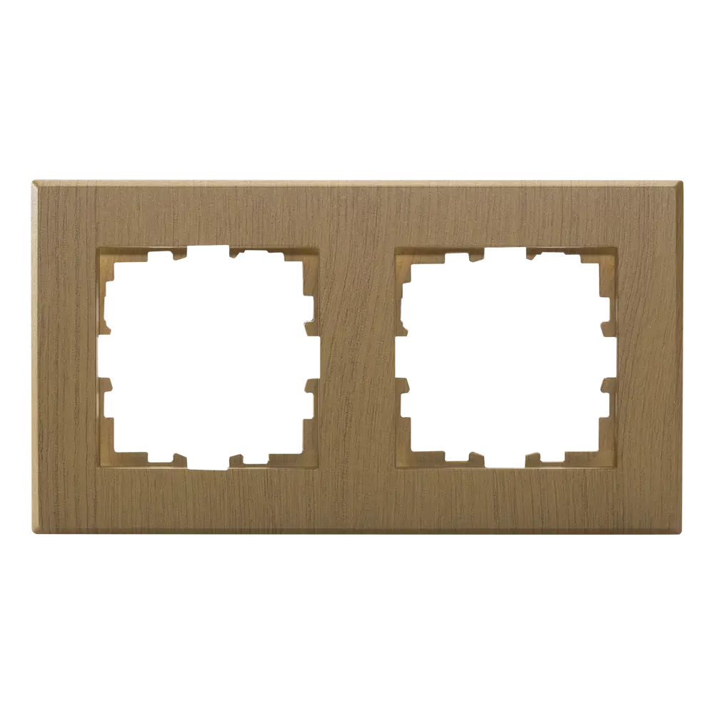 Рамка Lexman Виктория, плоская, 2 поста, цвет дуб классический матовый STLM-2198909 - Вид №1