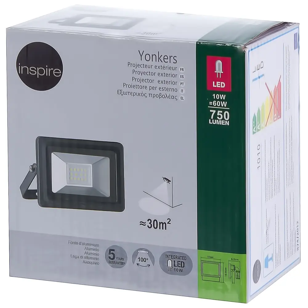 Прожектор светодиодный Yonkers переносной, 10 Вт, IP65 INSPIRE STLM-2198684 - Вид №4