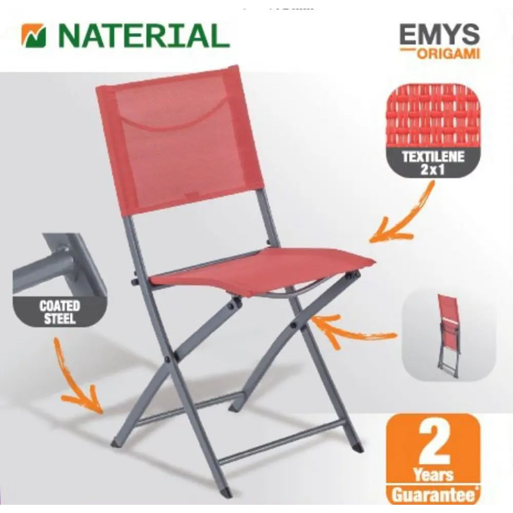 Стул Naterial Emys Origami складной 52x42x83 см сталь красный STLM-2172913 - Вид №19