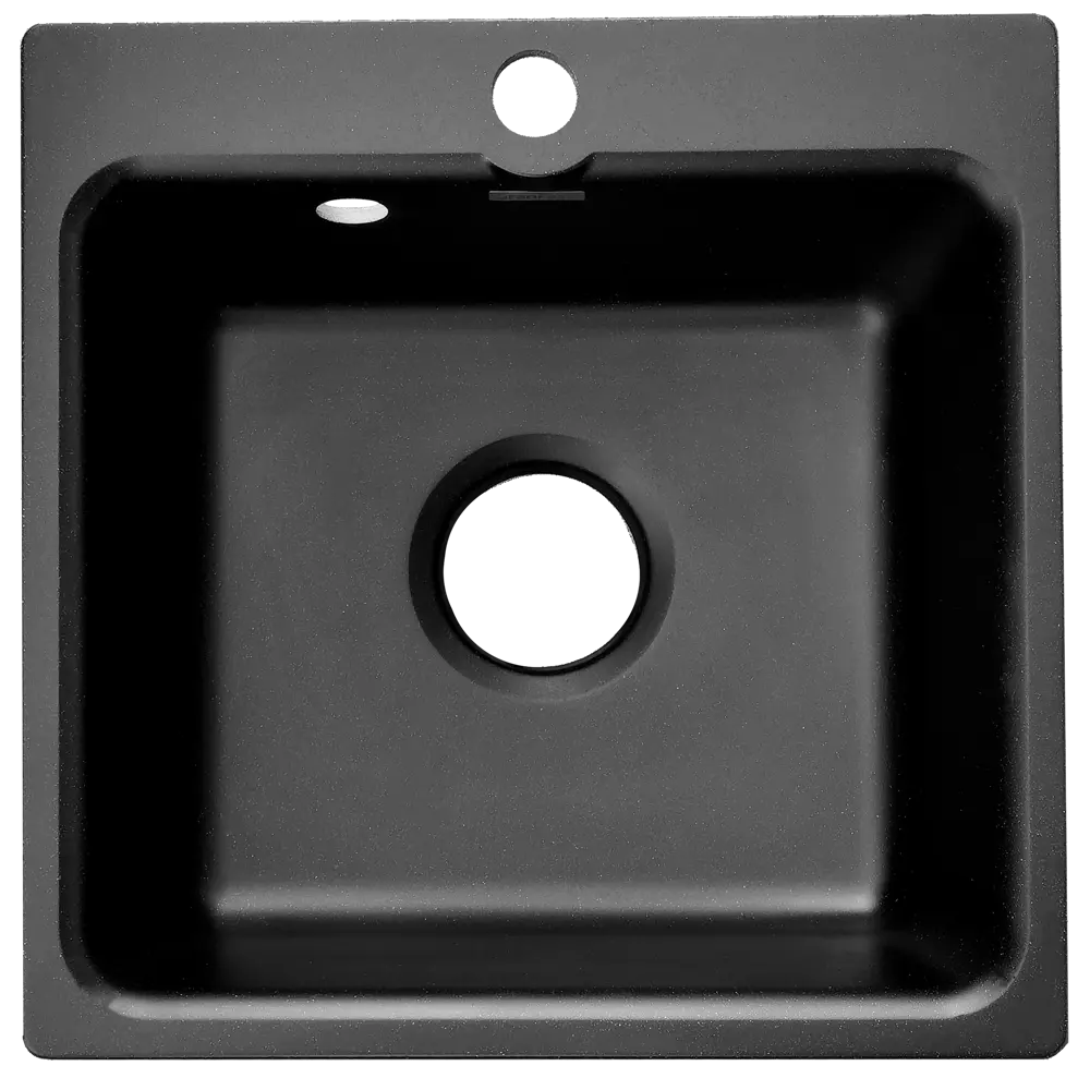 GRANFEST Smart GF-SM 430 - Врезная кухонная мойка из мраморной крошки черного цвета 89364736 STLM-0884721 - Вид №1