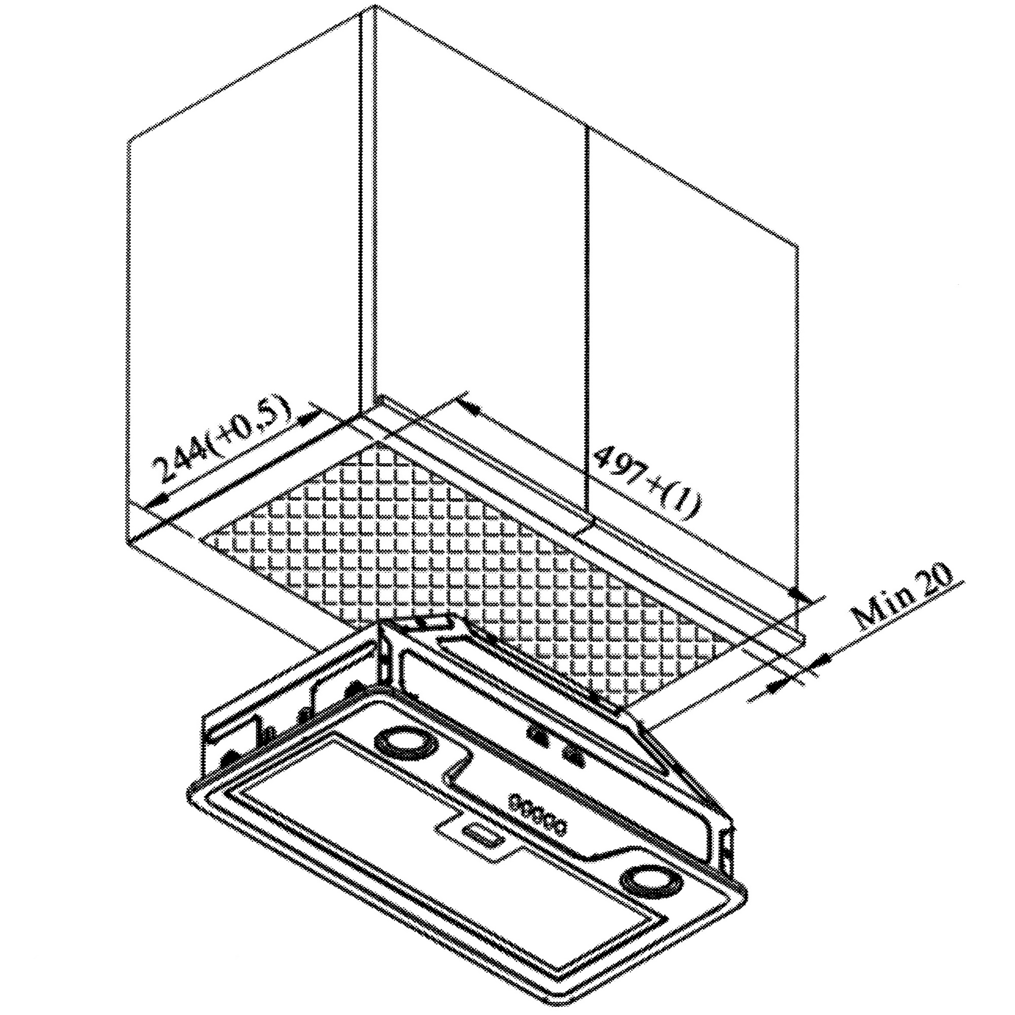5369823 Вытяжка полновстраиваемая KRONA ELISA 600 WHITE PB белый STDN-0020092 - Вид №8