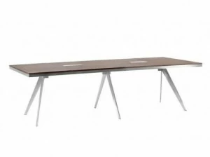 Arrediorg.it® Прямоугольный деревянный стол для совещаний с системой прокладки кабелей Platinum