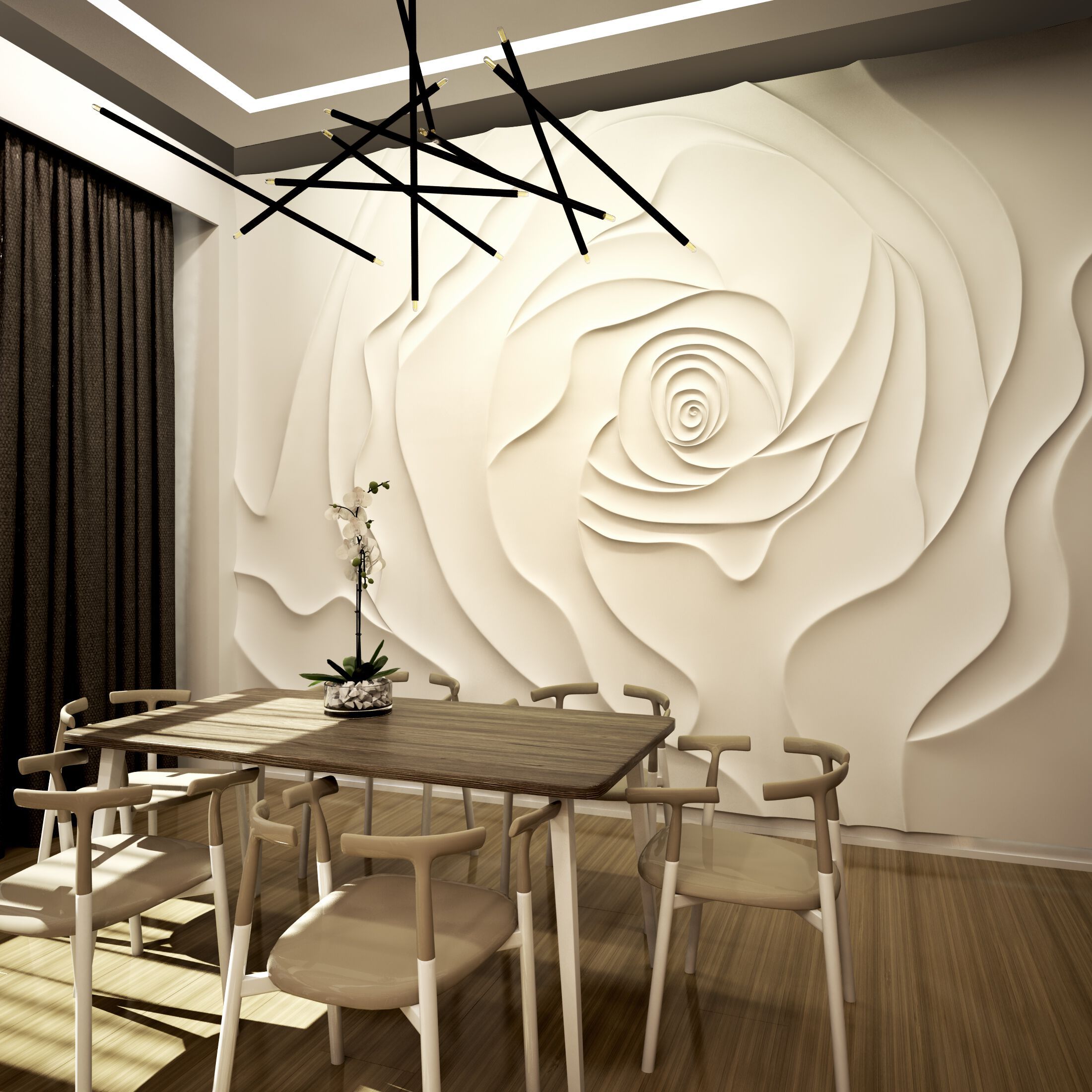 Трехмерная декоративная гипсовая панель WallDeco ROSE ARCH-00027669 - Вид №3