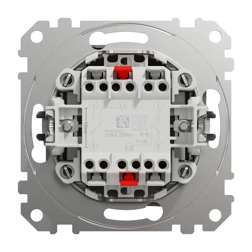 Переключатель проходной Systeme Electric Sedna 2 клавиши, цвет алюминий Sedna Design Elements STLM-2111465 - Вид №2