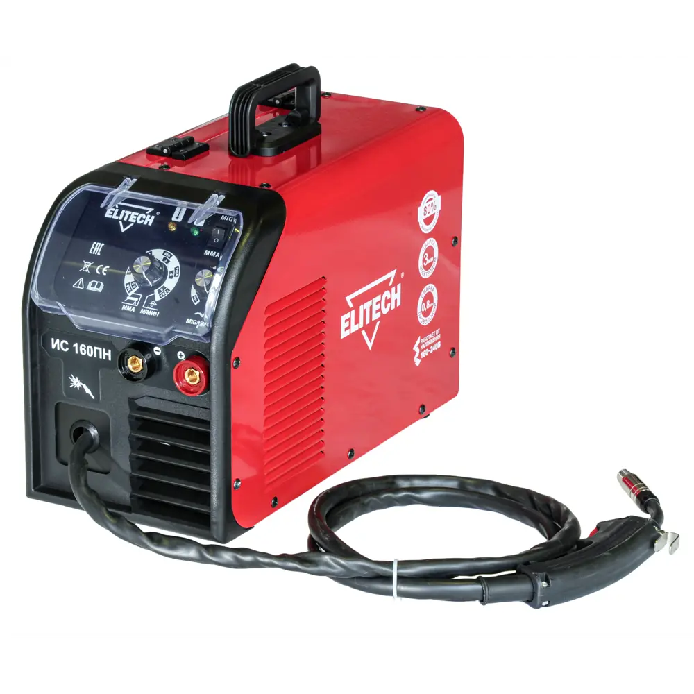 Сварочный аппарат инверторный Elitech 160ПН E1703.002.00, 120 А, 3.2 мм STLM-2013963