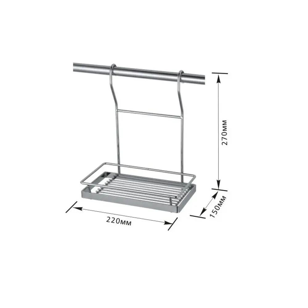 Полка на рейлинг одноярусная 22x15x27 см