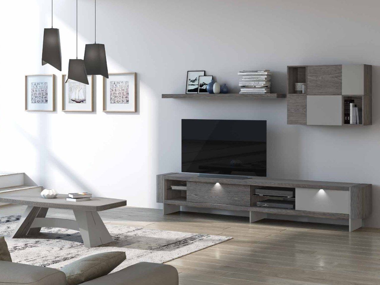 Низкий ТВ-шкаф animovel лестница ARCH-00003324 - Вид №1