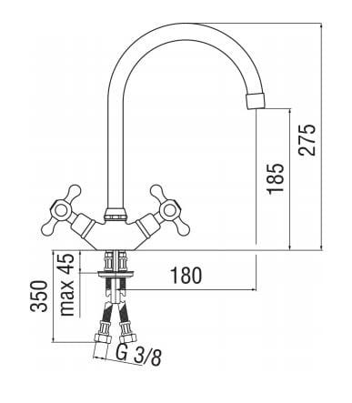 Одно отверстие столешница кухонный кран с поворотным изливом Nobili Grace ARCH-00044890 - Вид №4