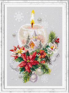 100-231 Рождественская свеча Набор для вышивания Чудесная Игла 16 х 23 см Чудесная игла