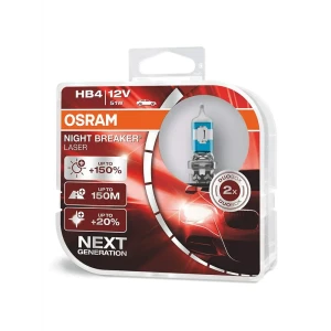 Автолампа галогенная OSRAM 9006NL-HCB Night Breaker Laser НВ4 P22d 12 В 51 Вт, 2 шт