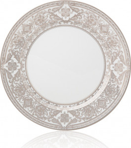 10561974 Haviland Блюдо круглое глубокое 31см "Матиньон" (белый, платиновый декор) Фарфор