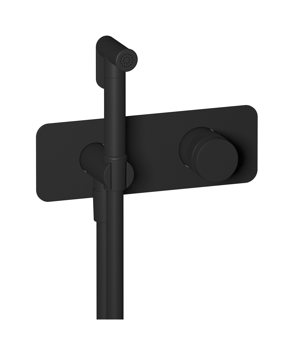 Комплект внешних частей для гигиенического душа с прогрессивным смесителем WE ARE IB rx706np Matt Black Reflex