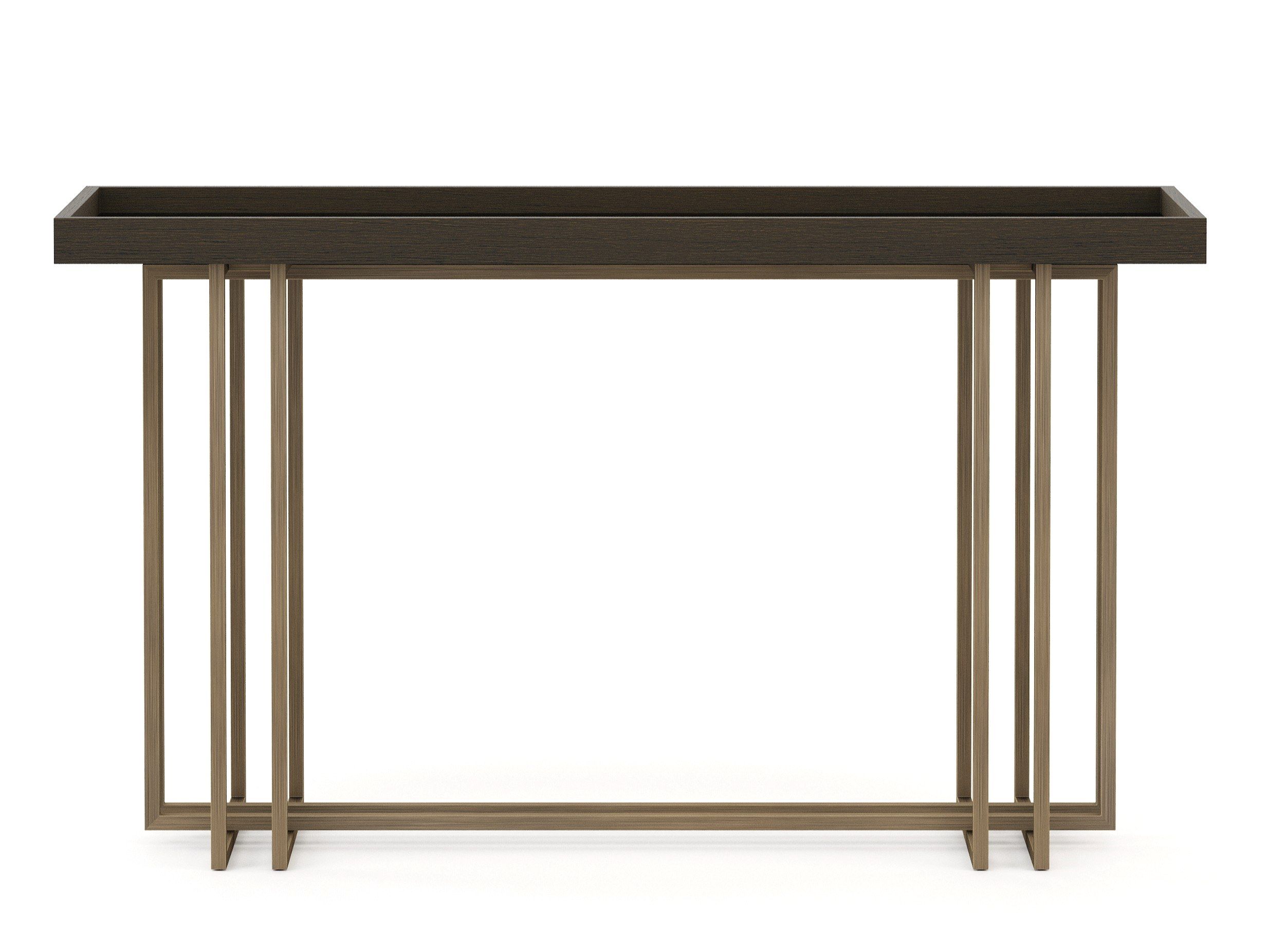 Прямоугольная консоль из нержавеющей стали и дерева Stylish Club ARCH-00094826 - Вид №1