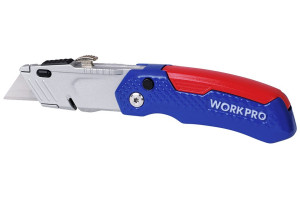 15776801 Складной выдвижной нож с запасными лезвиями W011017 WORKPRO