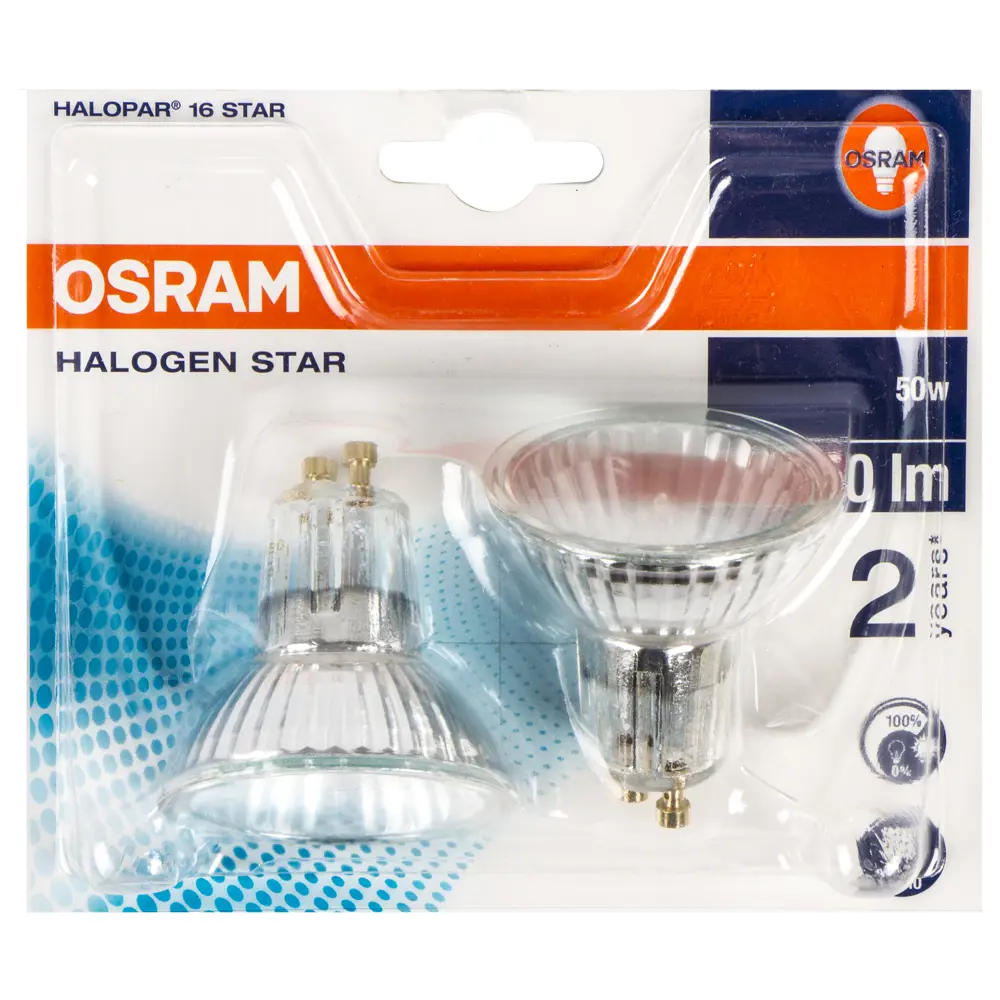 Набор галогенных ламп Osram спот GU10 50 Вт свет тёплый белый 2 шт STLM-2112246 - Вид №1