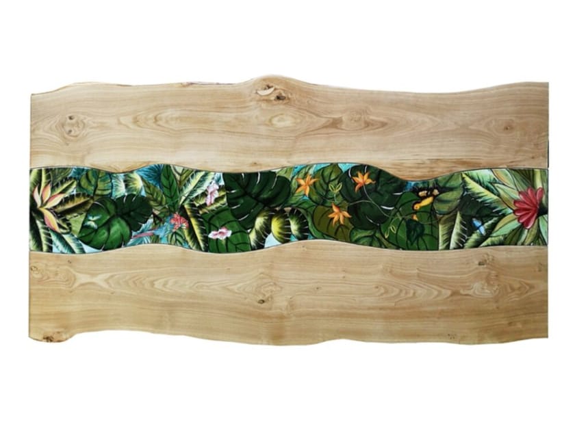 Прямоугольный стол с деревянной столешницей и лавовым камнем Grandi Maioliche Ficola Life ARCH-00039259