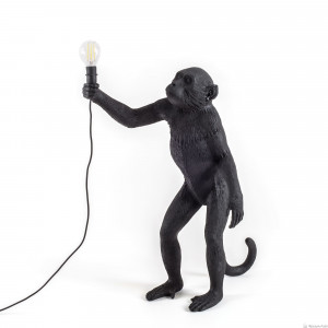Seletti 14920 standing MONKEY black лампа настольная обезьяна с лампочкой