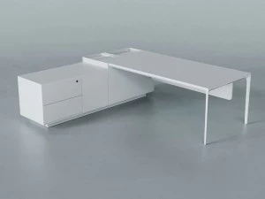 Grado Design Рабочий угловой стол из алюминия и дерева с ящиками  Dad-ex-01