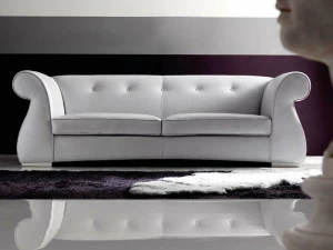 CorteZari 3-х местный кожаный диван Zoe silver